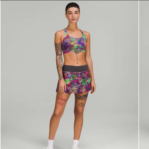 Lululemon Pace Rival Mid-Rise Skirt in Vivid Floral Tone Multi - Picture 2 of 12